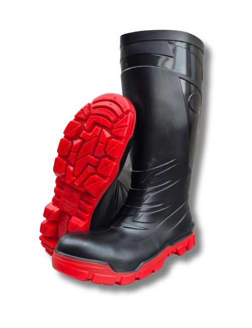 PVC S5 Composite Safety Wellington, Black/Red