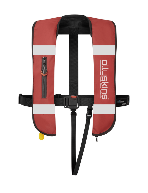 Ollyskins 9920 170N Manual Wader Life Jacket, Red