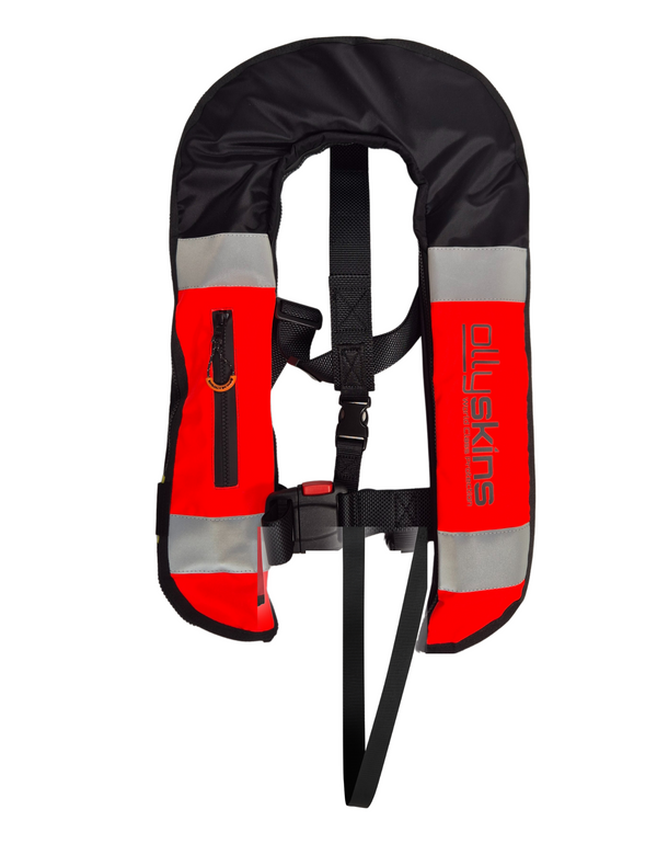Ollyskins 9920 170N Manual Wader Life Jacket, Viz Red
