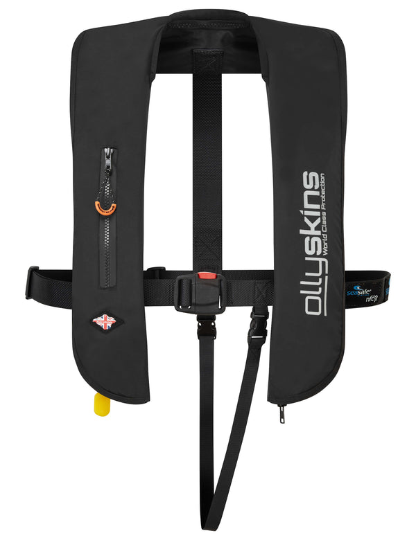 Ollyskins 9920 170N Manual Wader Life Jacket, Black