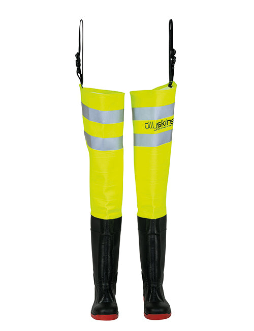 Ollyskins 2624 Hi-Viz Safety Thigh Wader, HV Yellow