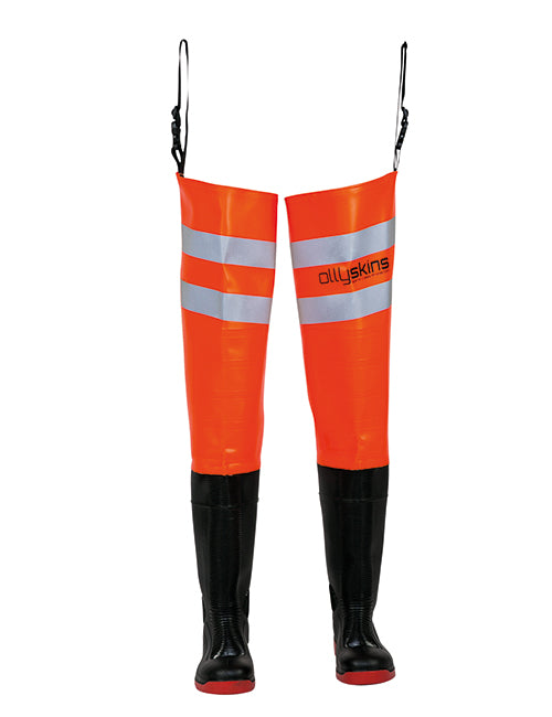 Ollyskins 2628 Hi-Vis Wader Safety Thigh, HV Orange