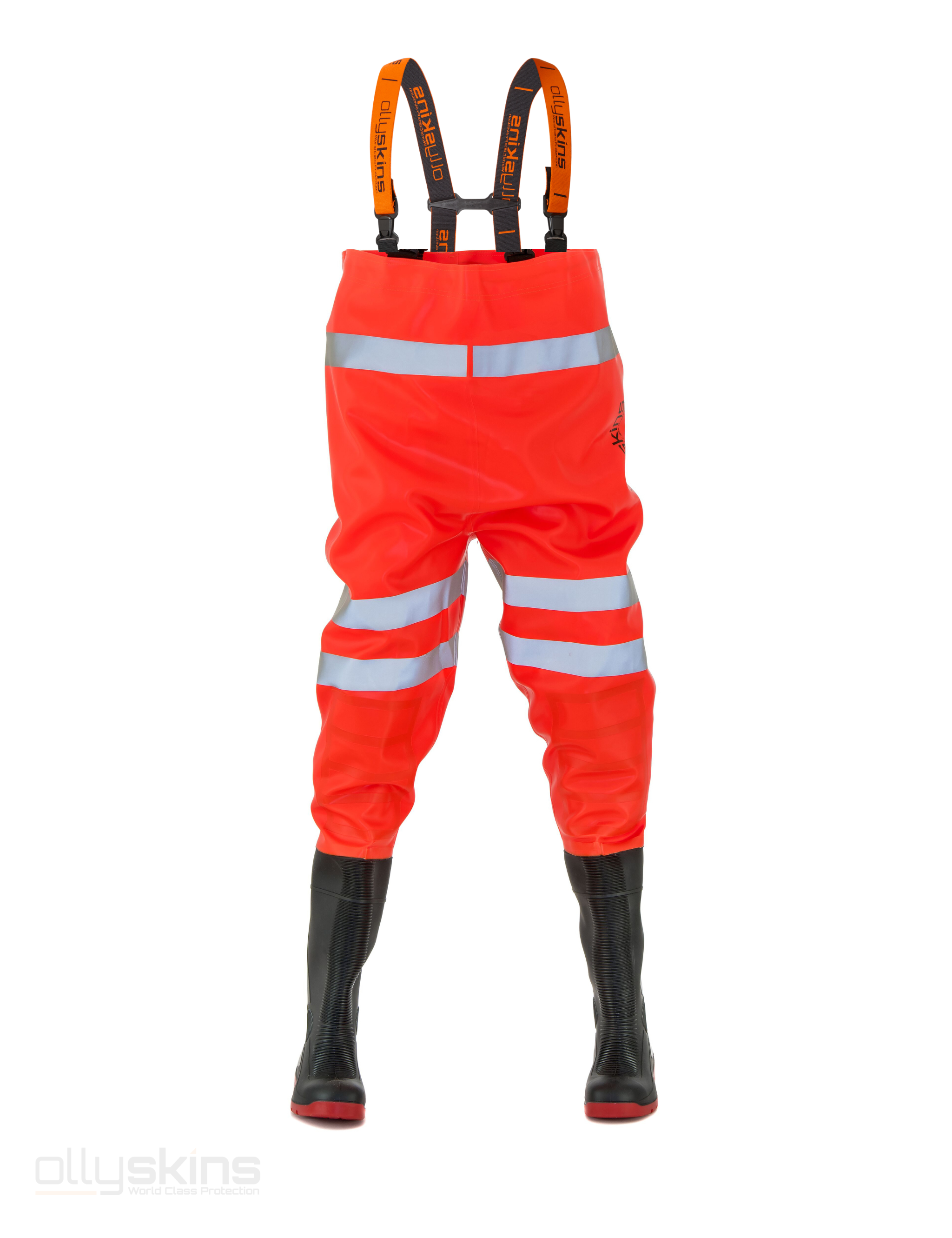 Ollyskins 2644 Hi-Viz EN ISO20471 Industrial PVC Chest Waders